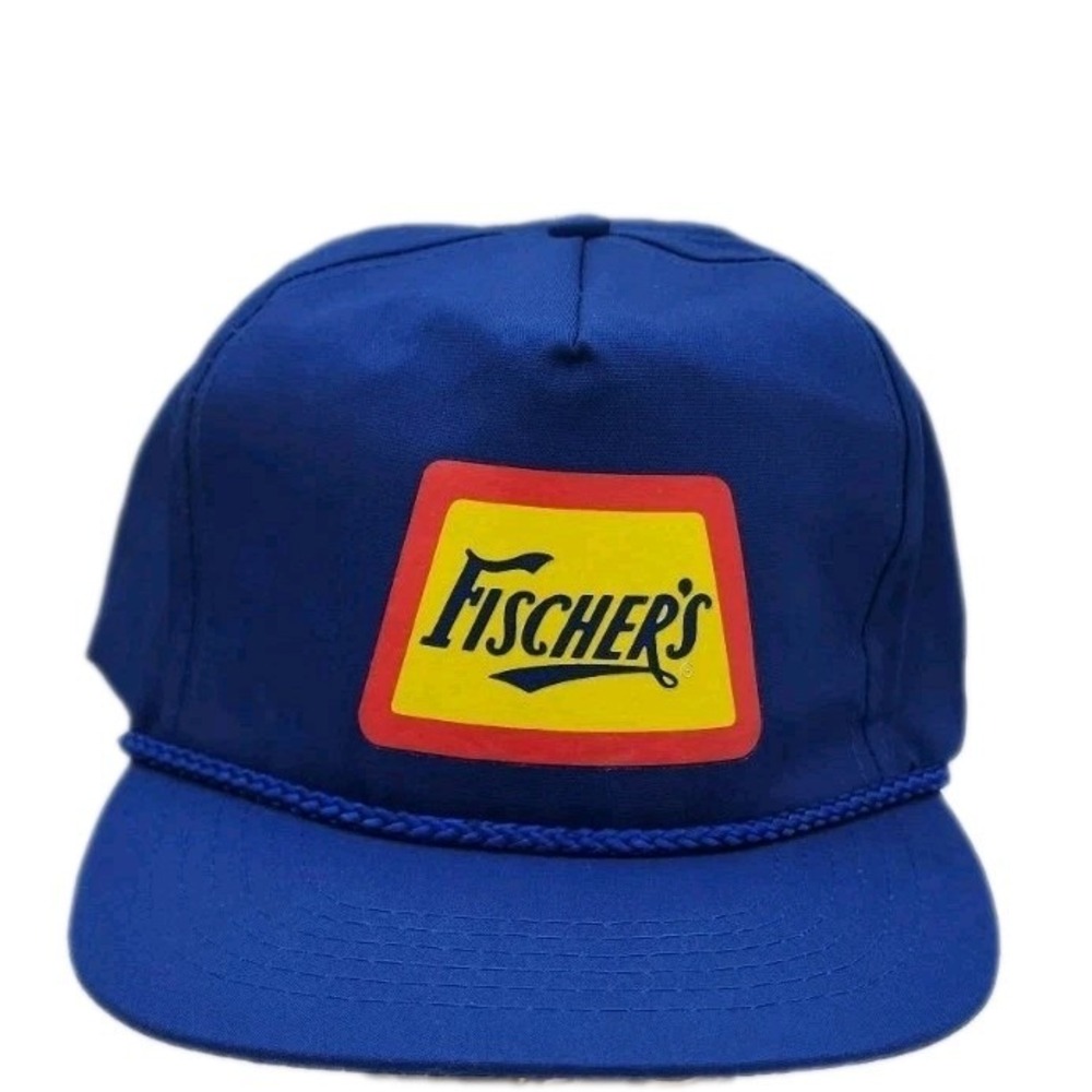 Vintage Gold Medal FISCHERS Meat Packing Co. Snapback Dadcore Hat Braided Rope